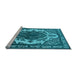 Sideview of Machine Washable Oriental Light Blue Industrial Rug, wshurb2215lblu