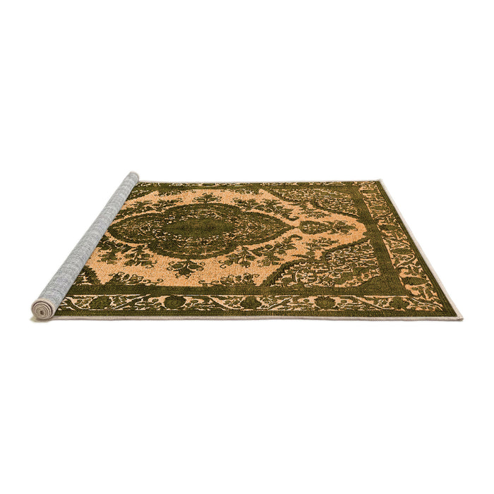 Sideview of Machine Washable Oriental Orange Industrial Area Rugs, wshurb2215org