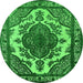 Round Oriental Green Industrial Rug, urb2215grn