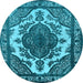 Round Oriental Light Blue Industrial Rug, urb2215lblu