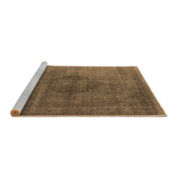 Sideview of Machine Washable Oriental Brown Industrial Rug, wshurb2216brn