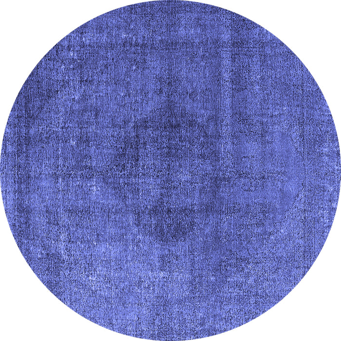 Round Oriental Blue Industrial Rug, urb2216blu