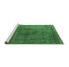 Sideview of Machine Washable Oriental Emerald Green Industrial Area Rugs, wshurb2216emgrn