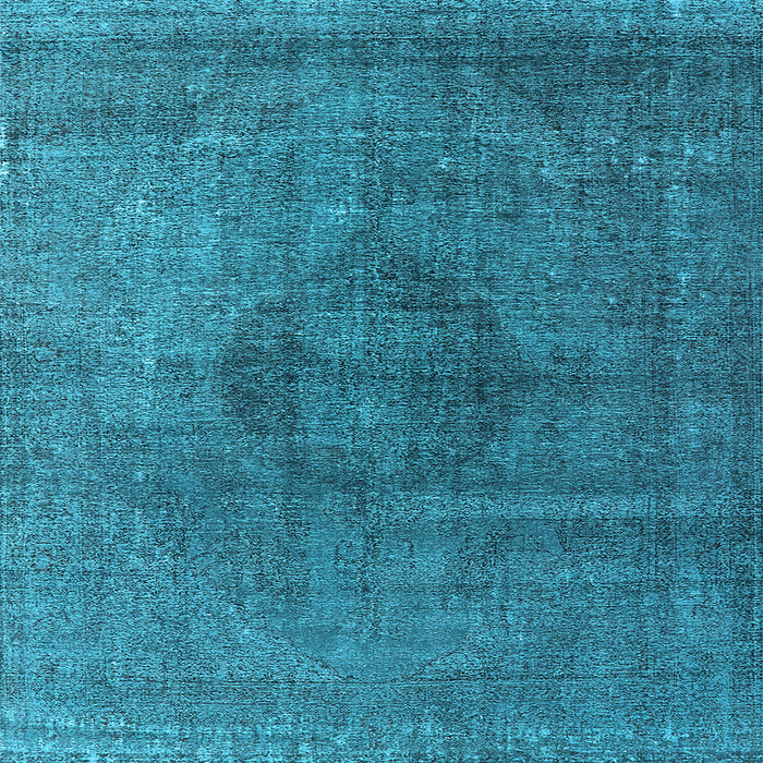 Square Machine Washable Oriental Light Blue Industrial Rug, wshurb2216lblu