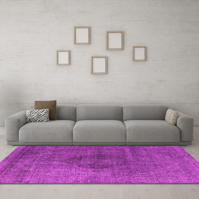 Machine Washable Oriental Pink Industrial Rug in a Living Room, wshurb2216pnk