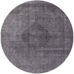 Round Mid-Century Modern Gray Oriental Rug, urb2216