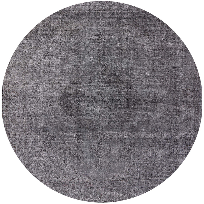 Round Mid-Century Modern Gray Oriental Rug, urb2216