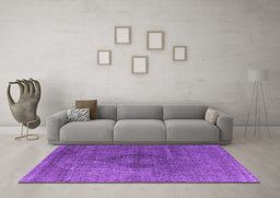 Machine Washable Oriental Purple Industrial Area Rugs in a Living Room, wshurb2216pur