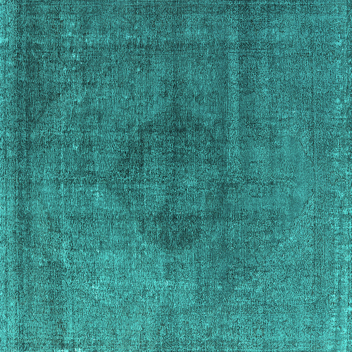 Square Machine Washable Oriental Turquoise Industrial Area Rugs, wshurb2216turq