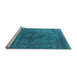 Sideview of Machine Washable Oriental Light Blue Industrial Rug, wshurb2216lblu