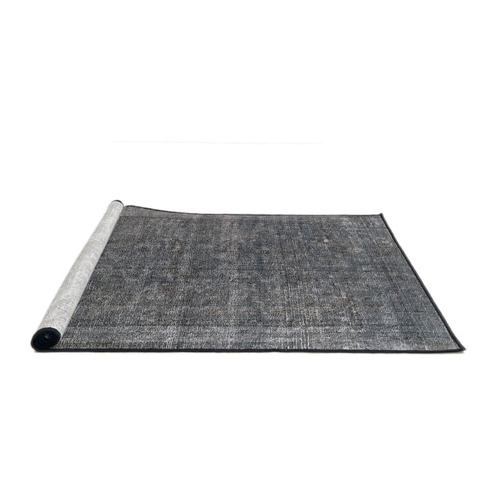 Sideview of Machine Washable Industrial Modern Gunmetal Gray Rug, wshurb2217