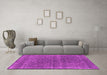 Machine Washable Oriental Pink Industrial Rug in a Living Room, wshurb2217pnk