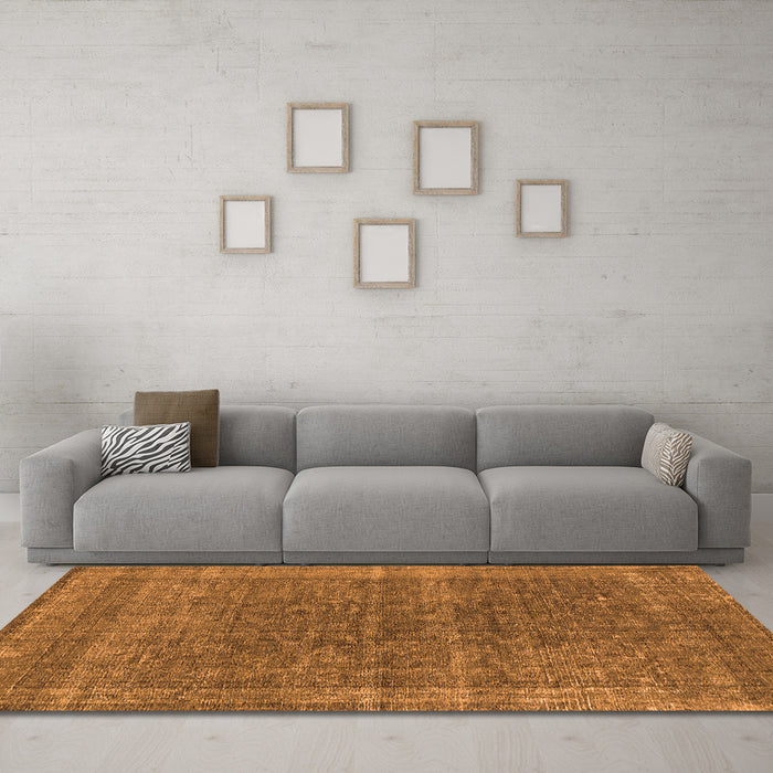 Machine Washable Oriental Orange Industrial Area Rugs in a Living Room, wshurb2217org