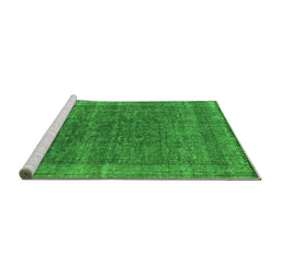 Sideview of Machine Washable Oriental Green Industrial Area Rugs, wshurb2217grn