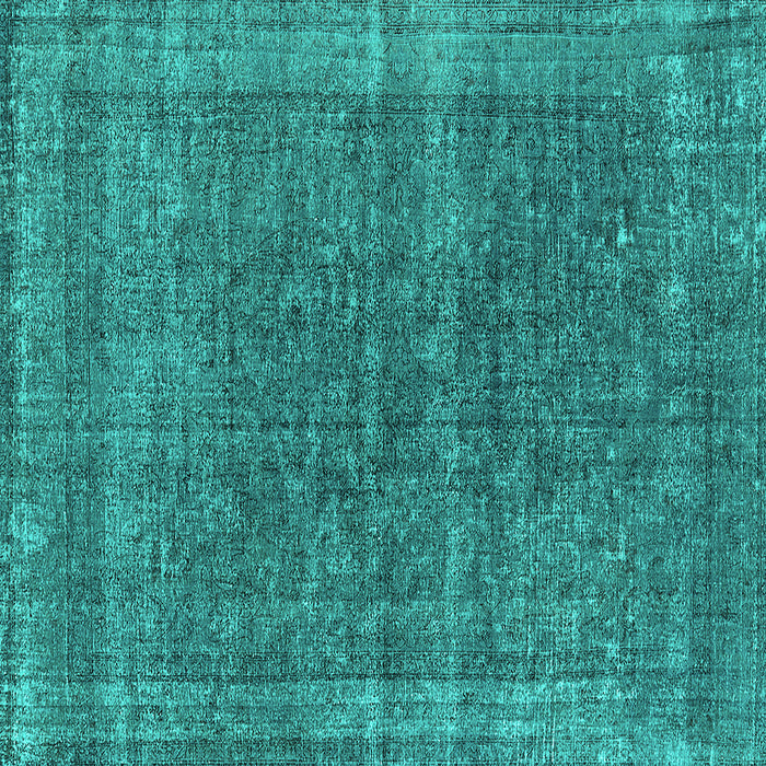 Square Oriental Turquoise Industrial Rug, urb2217turq