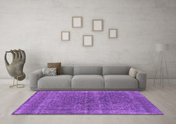 Machine Washable Oriental Purple Industrial Area Rugs in a Living Room, wshurb2217pur