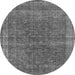 Round Oriental Gray Industrial Rug, urb2217gry