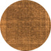 Round Machine Washable Oriental Orange Industrial Area Rugs, wshurb2217org