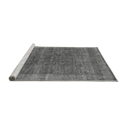 Sideview of Machine Washable Oriental Gray Industrial Rug, wshurb2217gry