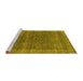 Sideview of Machine Washable Oriental Yellow Industrial Rug, wshurb2217yw