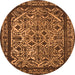 Round Oriental Orange Industrial Rug, urb2218org