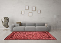 Machine Washable Oriental Red Industrial Rug, wshurb2218red