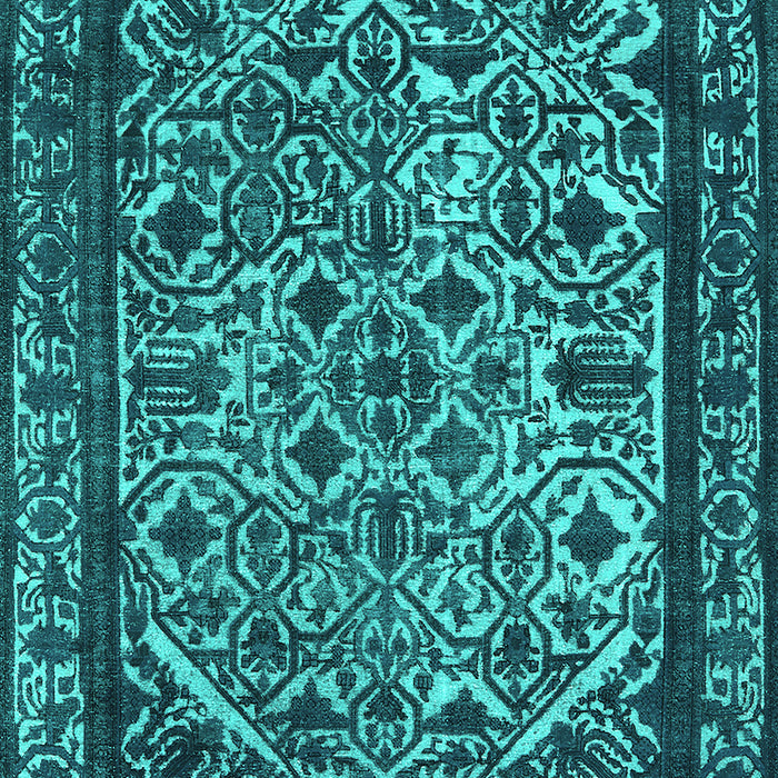 Machine Washable Oriental Turquoise Industrial Area Rugs, wshurb2218turq