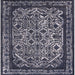 Square Machine Washable Industrial Modern Dark Slate Blue Rug, wshurb2218