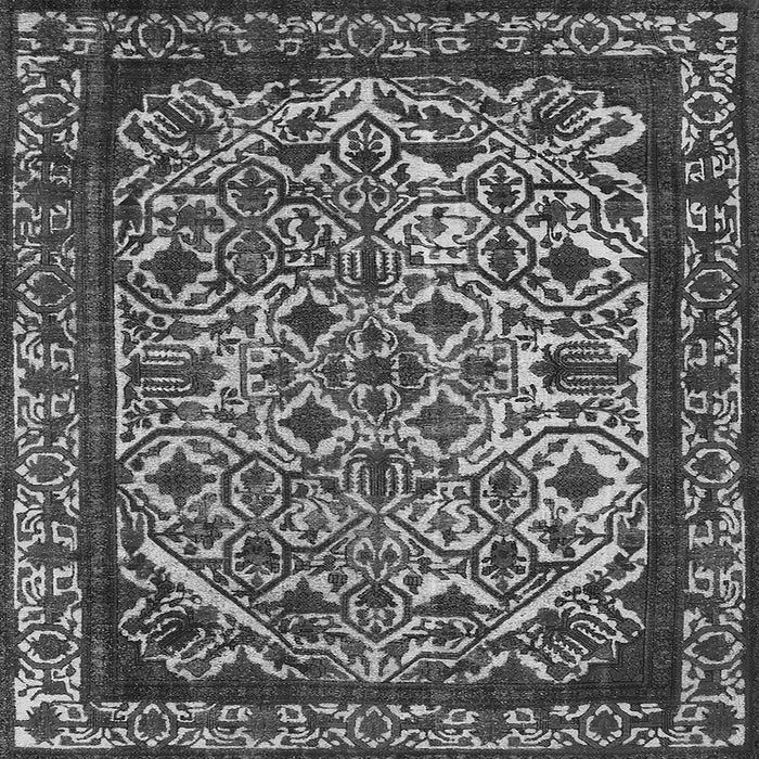 Square Machine Washable Oriental Gray Industrial Rug, wshurb2218gry