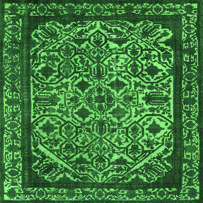 Square Oriental Green Industrial Rug, urb2218grn