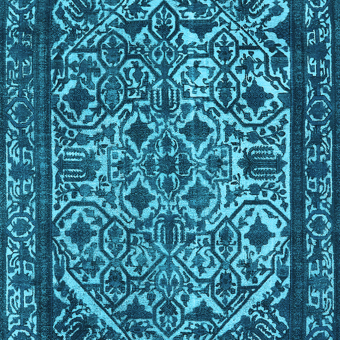 Machine Washable Oriental Light Blue Industrial Rug, wshurb2218lblu