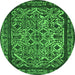 Round Oriental Green Industrial Rug, urb2218grn