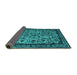 Sideview of Oriental Turquoise Industrial Rug, urb2218turq