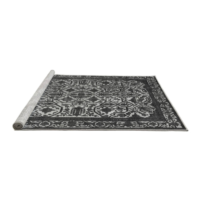 Sideview of Machine Washable Oriental Gray Industrial Rug, wshurb2218gry