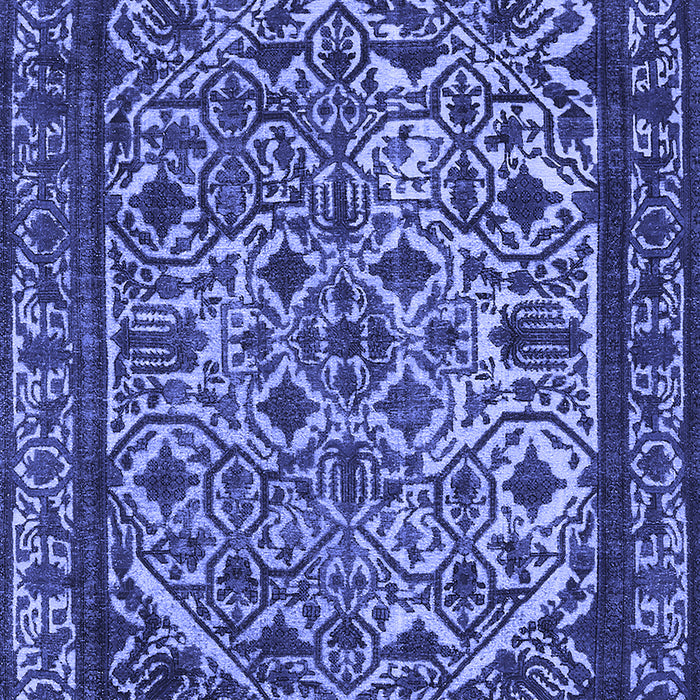 Machine Washable Oriental Blue Industrial Rug, wshurb2218blu