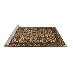 Sideview of Machine Washable Oriental Brown Industrial Rug, wshurb2218brn