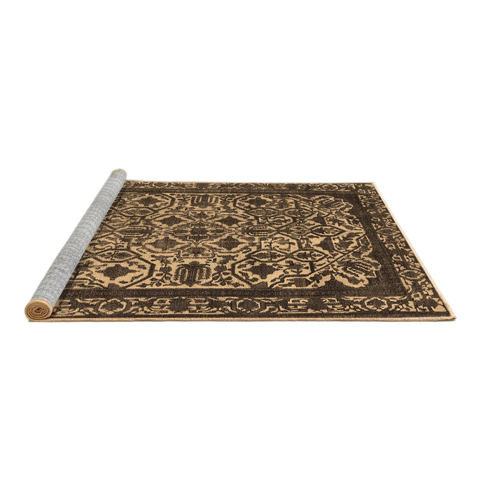 Sideview of Machine Washable Oriental Brown Industrial Rug, wshurb2218brn