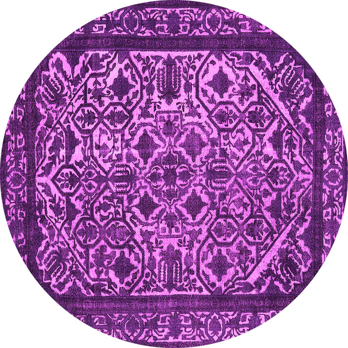 Round Oriental Pink Industrial Rug, urb2218pnk