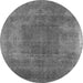 Round Oriental Gray Industrial Rug, urb2219gry