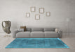 Machine Washable Oriental Light Blue Industrial Rug in a Living Room, wshurb2219lblu