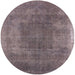 Round Machine Washable Industrial Modern Purple Rug, wshurb2219