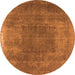 Round Oriental Orange Industrial Rug, urb2219org