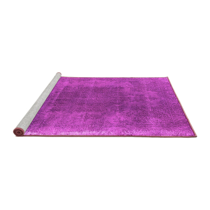Sideview of Machine Washable Oriental Pink Industrial Rug, wshurb2219pnk