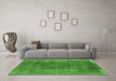 Machine Washable Oriental Green Industrial Area Rugs in a Living Room,, wshurb2219grn
