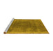 Sideview of Machine Washable Oriental Yellow Industrial Rug, wshurb2219yw