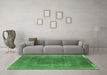 Machine Washable Oriental Emerald Green Industrial Area Rugs in a Living Room,, wshurb2219emgrn