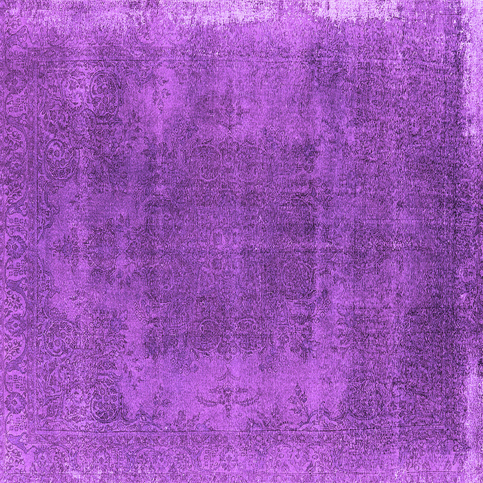 Square Machine Washable Oriental Purple Industrial Area Rugs, wshurb2219pur