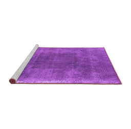 Sideview of Machine Washable Oriental Purple Industrial Area Rugs, wshurb2219pur