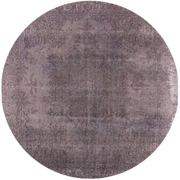 Round Mid-Century Modern Purple Oriental Rug, urb2219