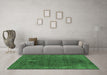 Machine Washable Oriental Emerald Green Industrial Area Rugs in a Living Room,, wshurb2220emgrn